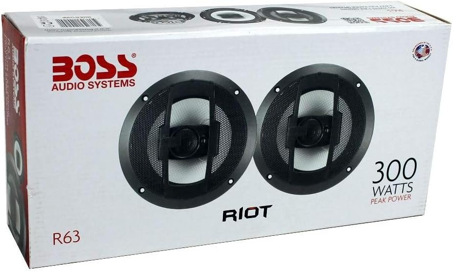 6.5" 600W 3 Way Car Audio Coaxial Speakers 4 Ohm Pack of 2 R202