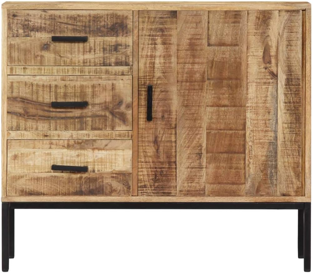 Solid Mango Wood Sideboard with Drawer Storage W472372