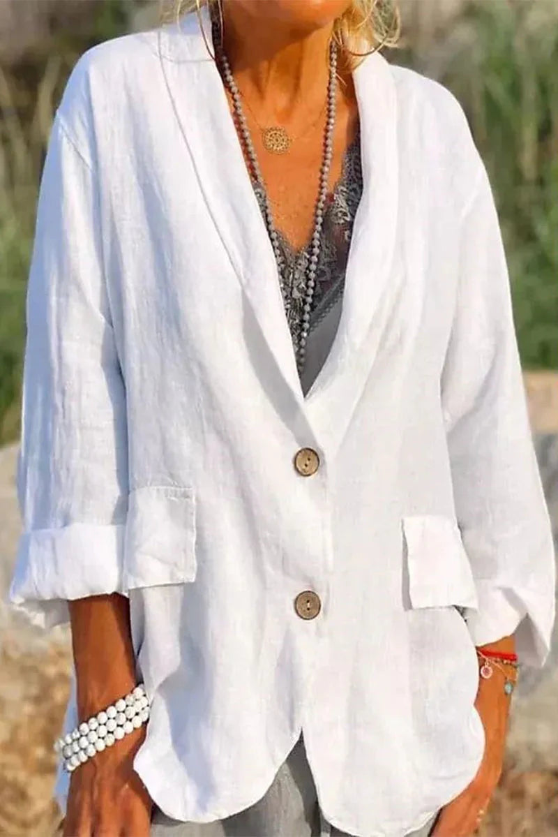 Solid Turn-back Collar Outerwear D430