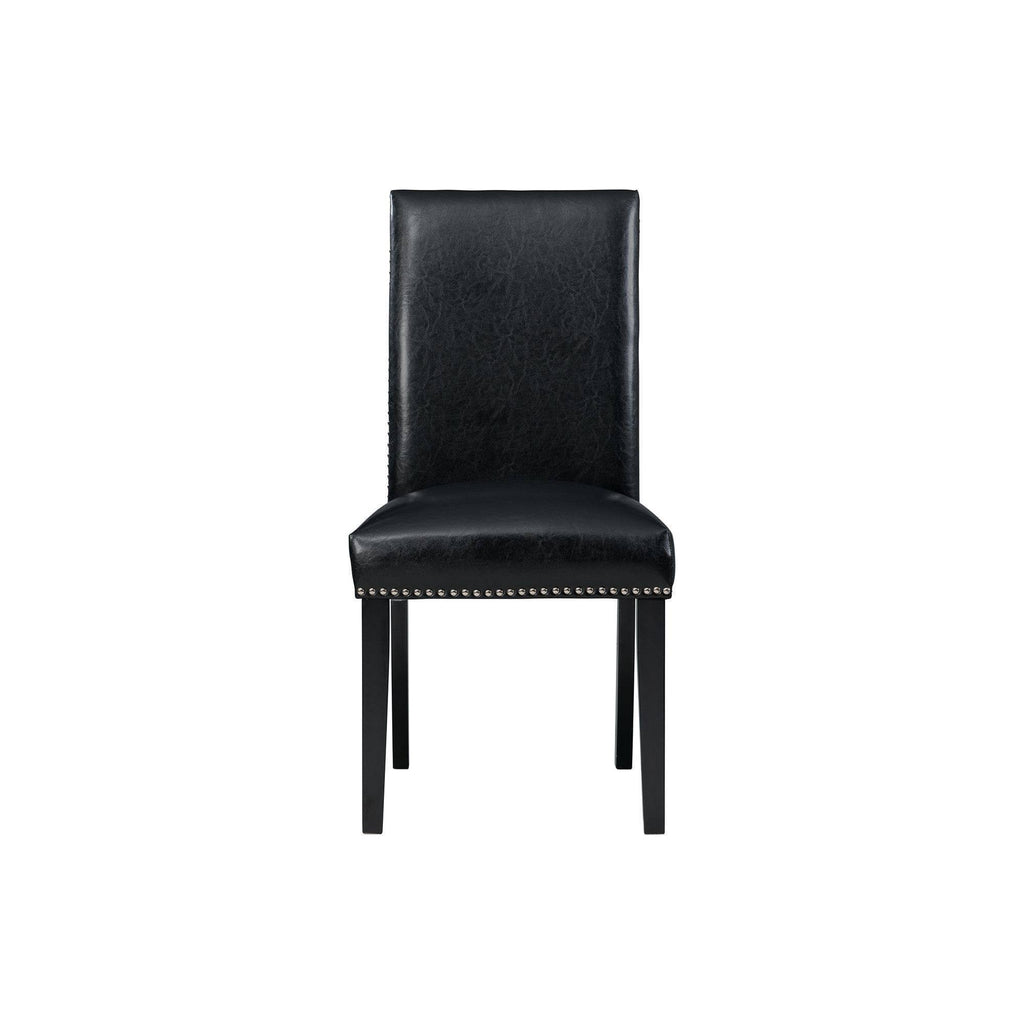 Black Faux Leather Side Chair Set V884