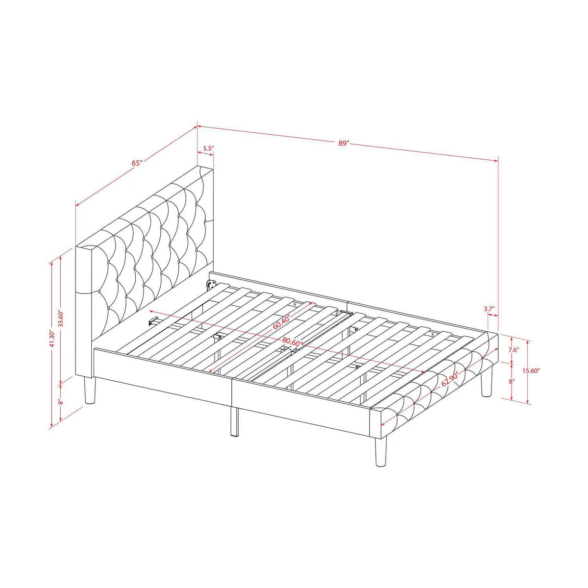 3 Pieces Wood Queen Bedroom Set L797