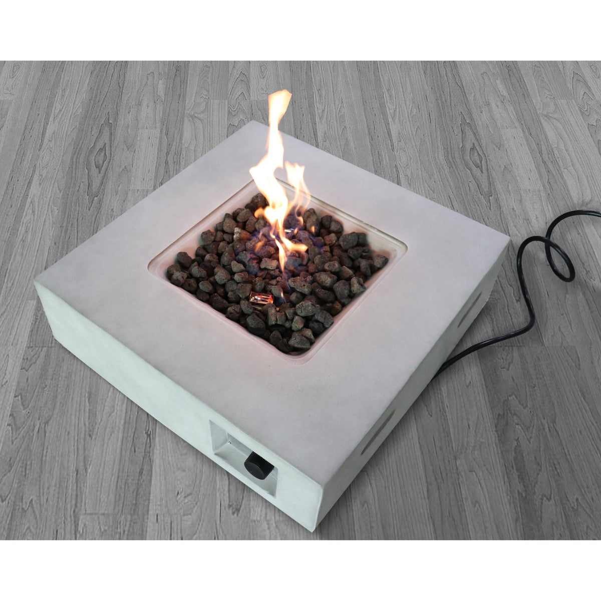 Charcoal Finish Square Fire Pit with Protective Lid V309