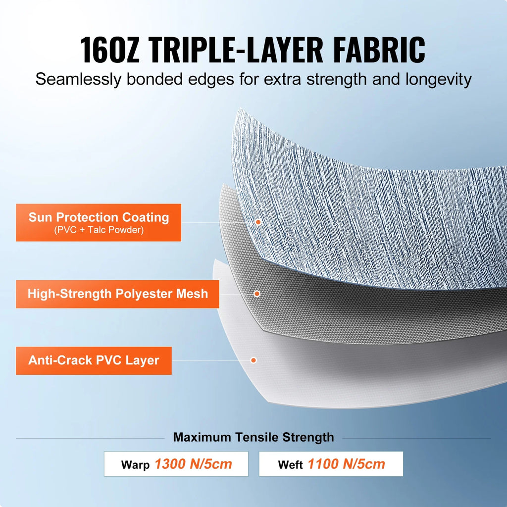 15' RV Awning Fabric Replacement 16oz PVC Fabric Waterproof P8156
