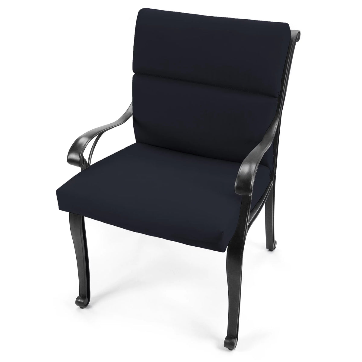 Navy Rectangular Outdoor Chair Cushion with Ties J8087