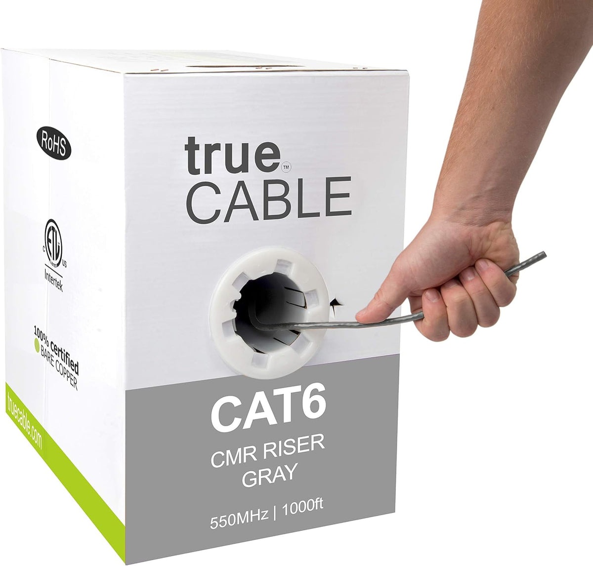1000ft Purple 23AWG 4 Pair Solid Bare Copper Bulk Ethernet Cable W945834