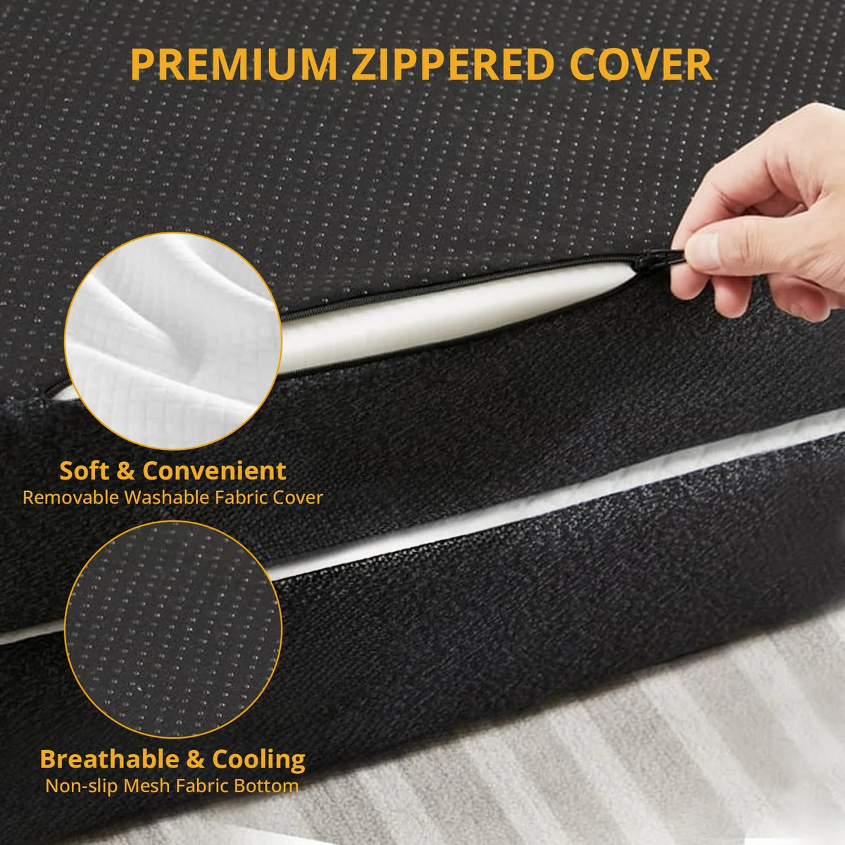 Folding Twin Size Memory Foam Mattress with Cover W467473
