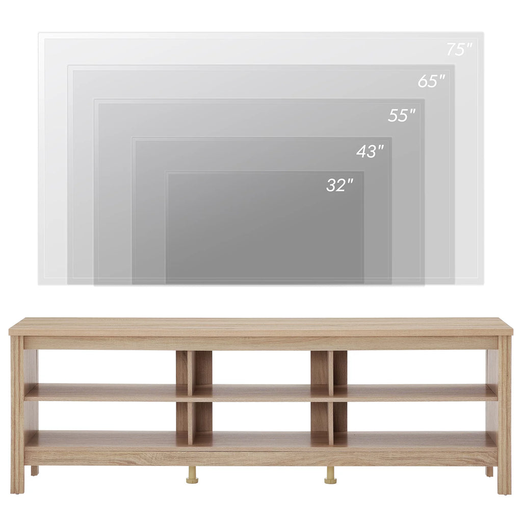 Oak Wood TV Stand for 75 Inch W3269