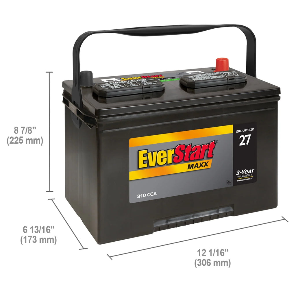 Lead Acid Automotive Battery Group Size 27 12 Volt 830 CCA X75013