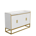 White Gloss Storage Cabinet with Metal Legs E5849