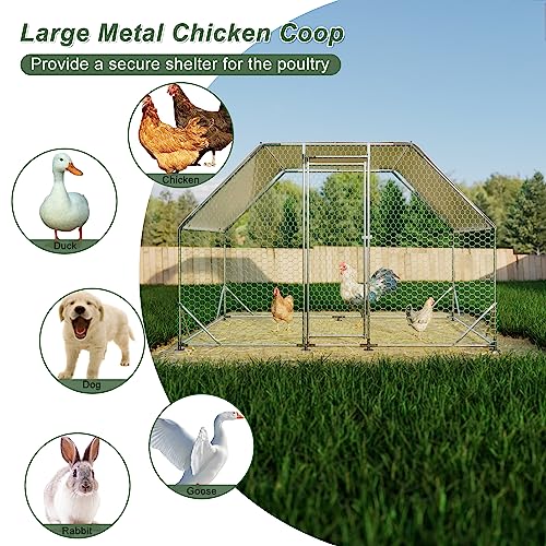 Large Metal Chicken Coop Run with Cover E2114