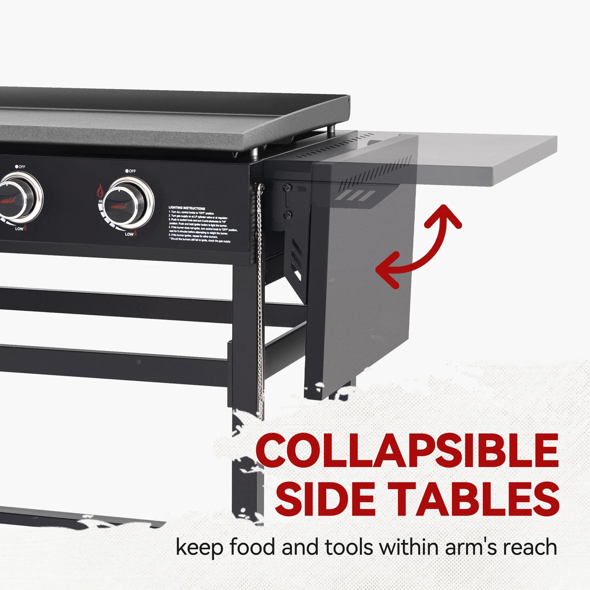 4-Burner Propane Gas Grill Griddle with Cover X3629