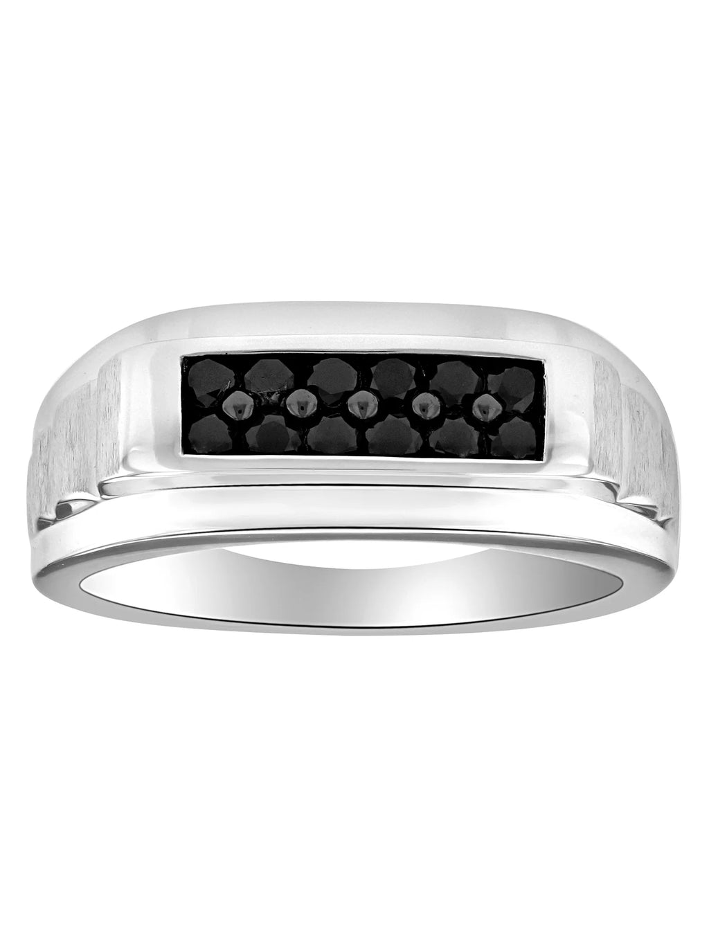 High Polish Black Diamond Sterling Silver Ring N5624