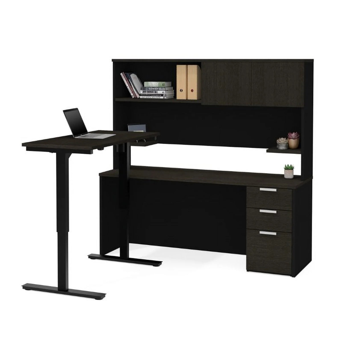 Adjustable L Desk with Hutch Z283