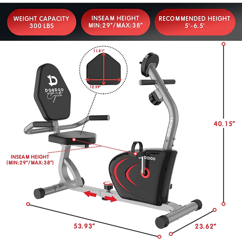 Recumbent Stationary Bike Magnetic Resistance O494