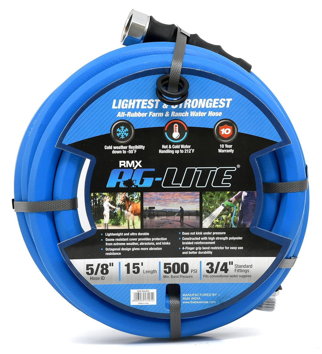 3/4" x 25' 100% Rubber Garden Hose, 500 PSI, Pack of 2 D195