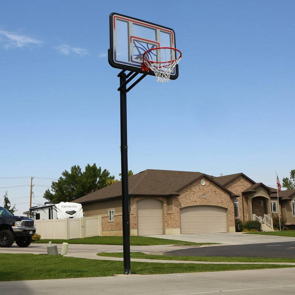 Adjustable Inground Basketball Hoop 44 inch Polycarbonate N6682