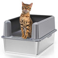 Enclosed Stainless Steel Litter Box XL with High Side I961075