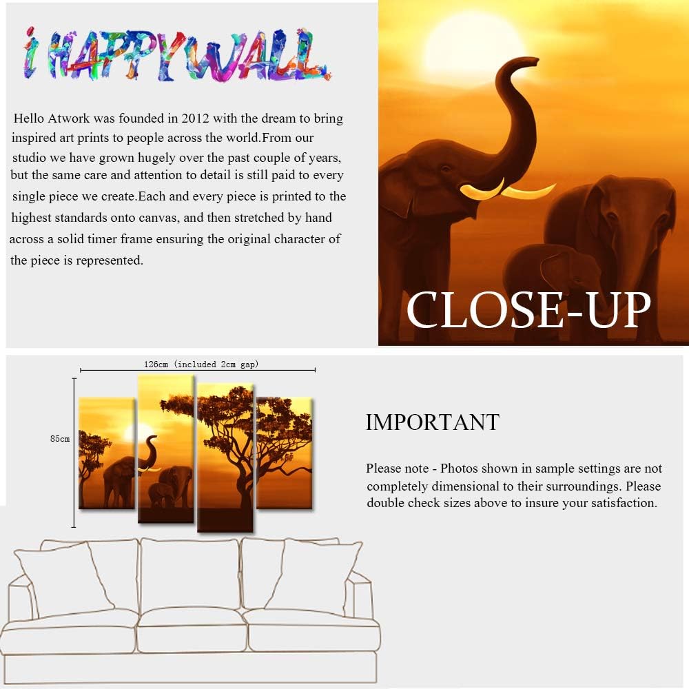 4 Panel Canvas Wall Art Stretched and Framed X62172