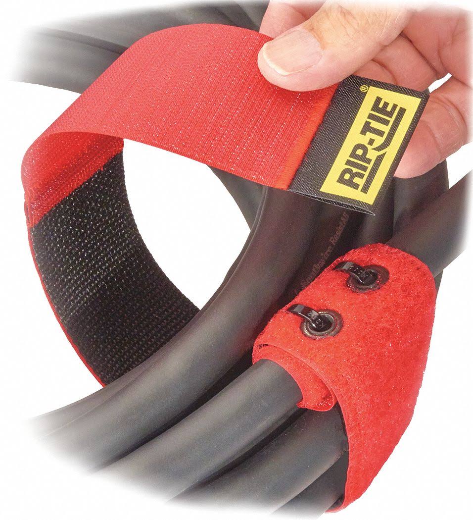 Hook-and-Loop Cable Tie, 12 In, Black, Pk10 Q330