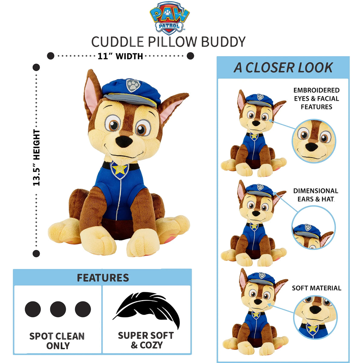 Plush Cuddle and Decorative Pillow Buddy, Blue C20637