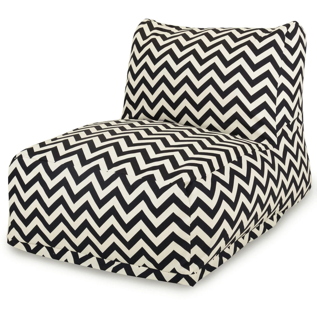 Black Chevron Chair Lounger Bean Bag Q14489