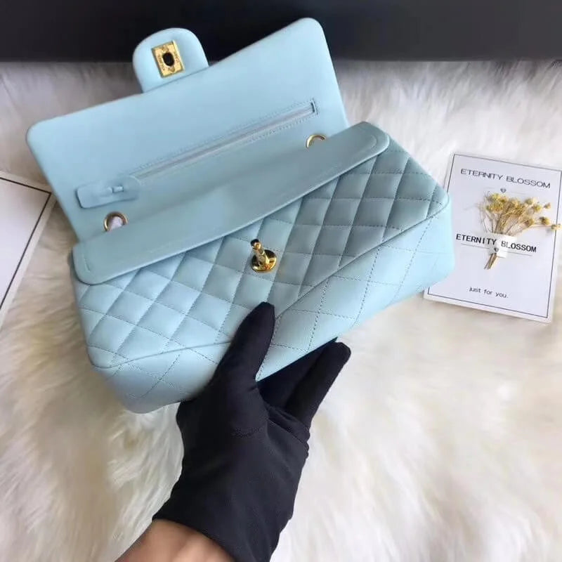 Tiffany Blue Lambskin Leather Flap Bag C796577