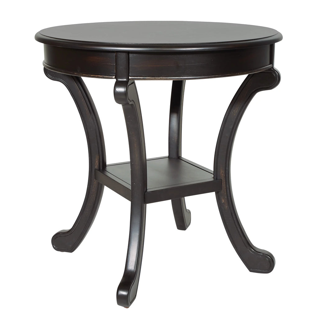 Antique Black Wood Accent Table T591