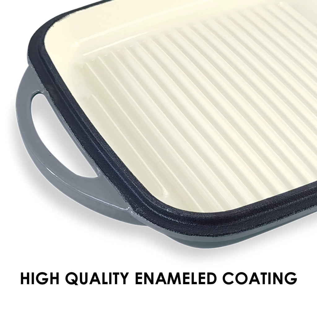 10" Square Enameled Cast Iron Grill Pan S7888