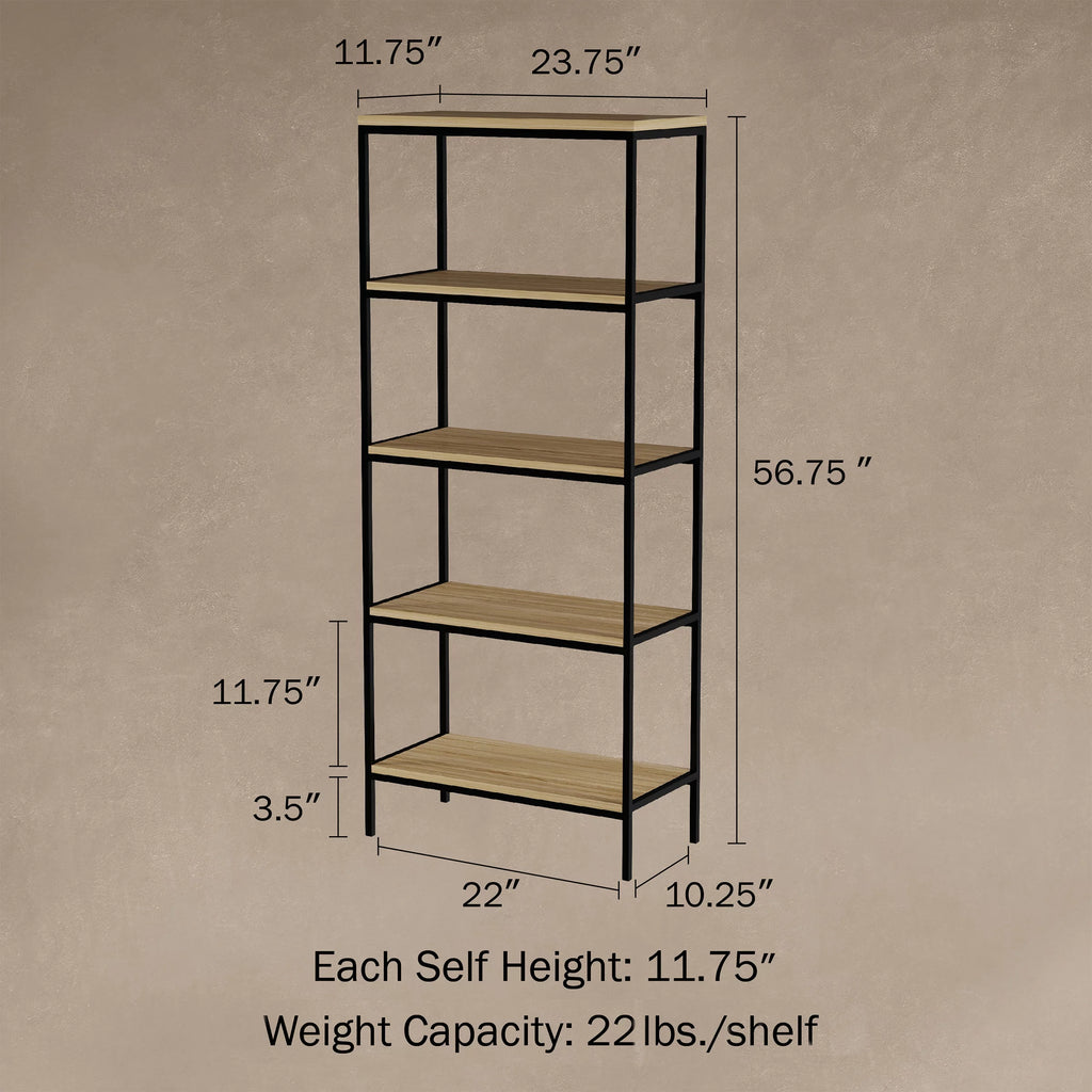 5-Tier Gray Bookshelf E663151