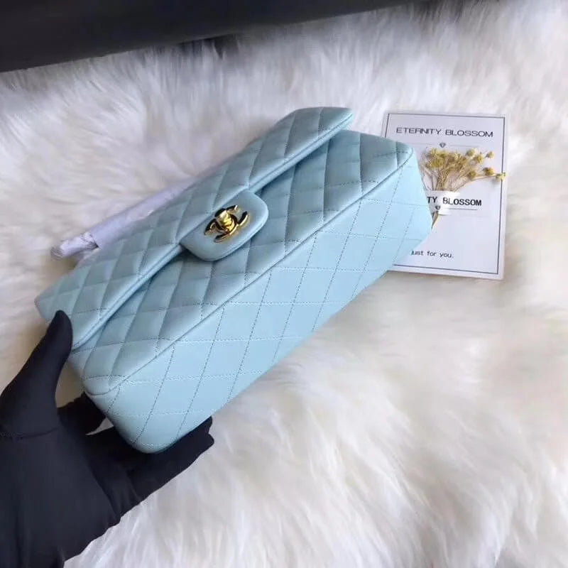 Tiffany Blue Lambskin Leather Flap Bag C796577