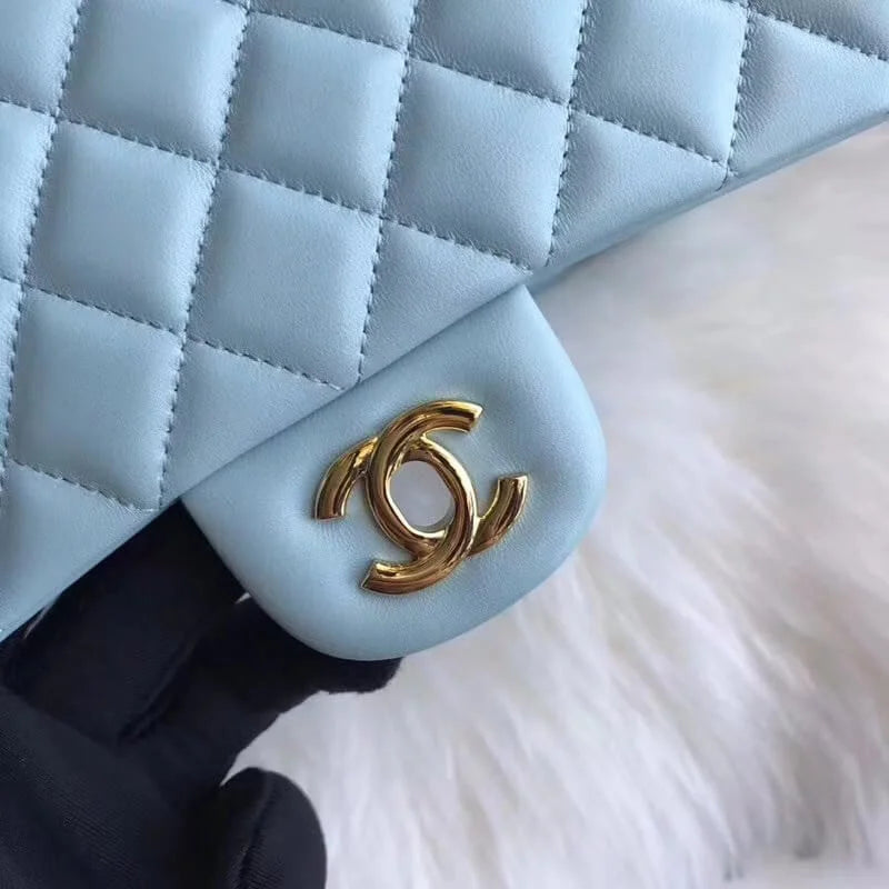 Tiffany Blue Lambskin Leather Flap Bag C796577