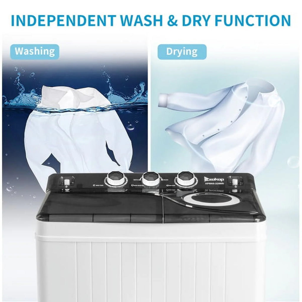 Portable Twin Tub Washing Machine 18Lbs Washer 8Lbs Spinner A440