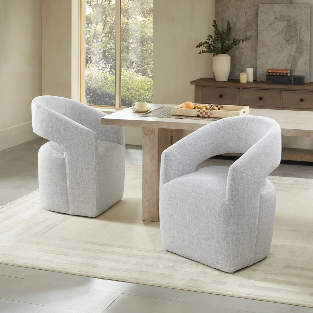 Upholstered Dining Chair with Caster Wheels M503250