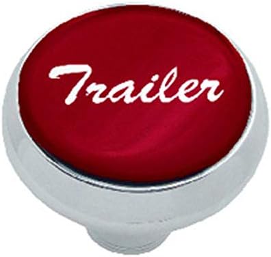 Chrome Dash Knob With Glossy Red Trailer Sticker Pack of 2 R830640
