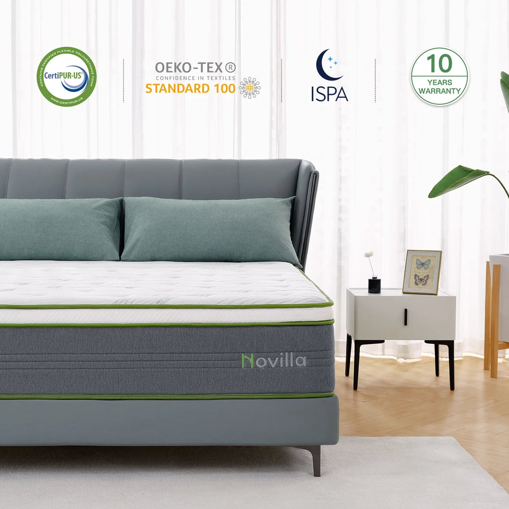 10" Memory Foam Pocket Spring Hybrid Mattress California King Size L65884