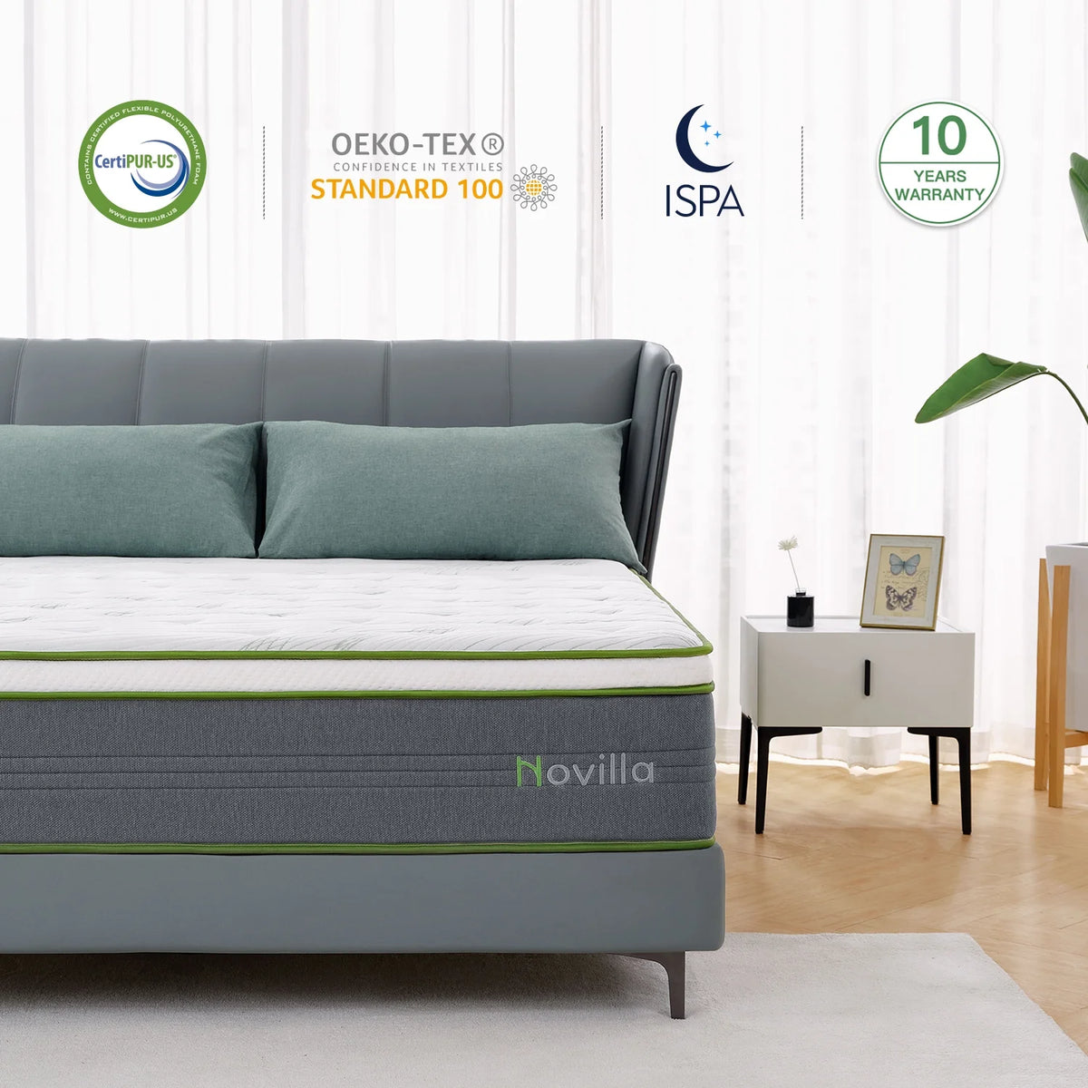 10" Memory Foam Pocket Spring Hybrid Mattress California King Size L65884