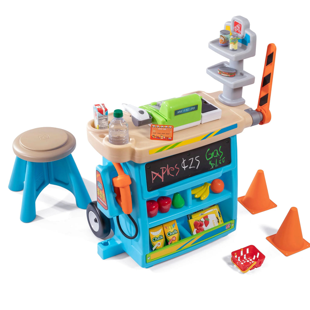 Blue Kids Plastic Playset with Umbrella O905