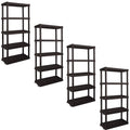 5-Tier Shelving Unit, Black, Pack of 4 G13041
