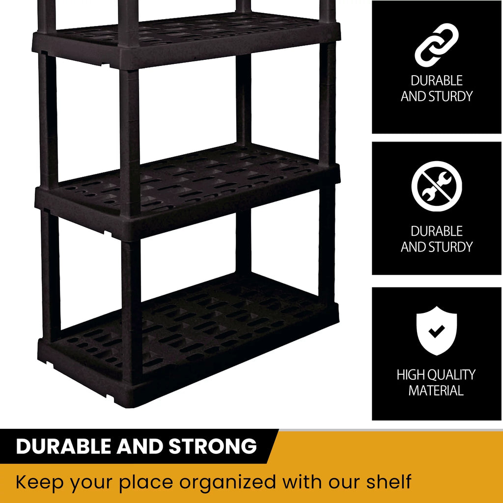 5-Tier Shelving Unit, Black, Pack of 4 G13041
