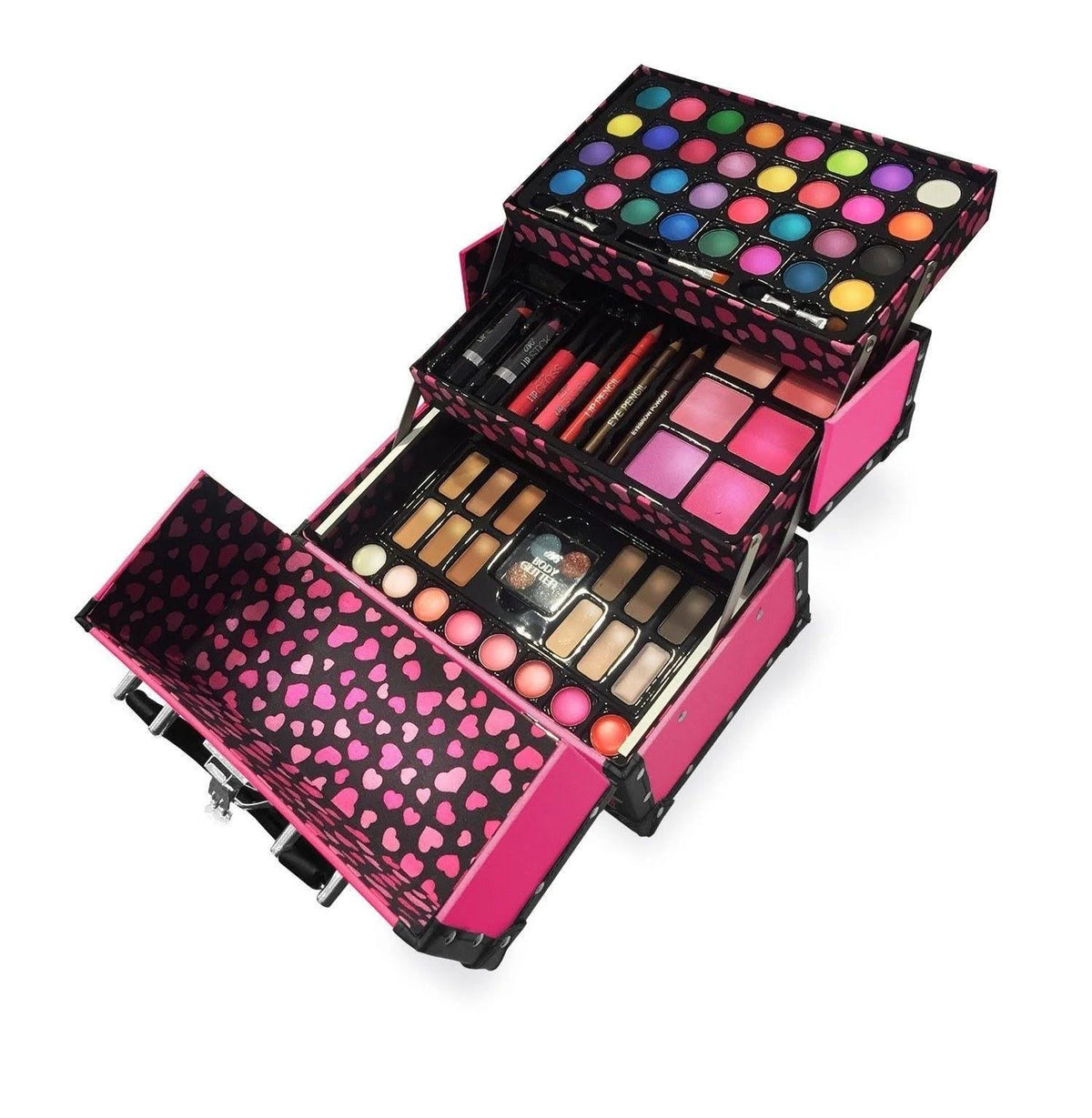 Pink Trunk Train Case with Makeup J753913