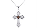 White Gold 14K Cross Necklace with 18" Chain F10364