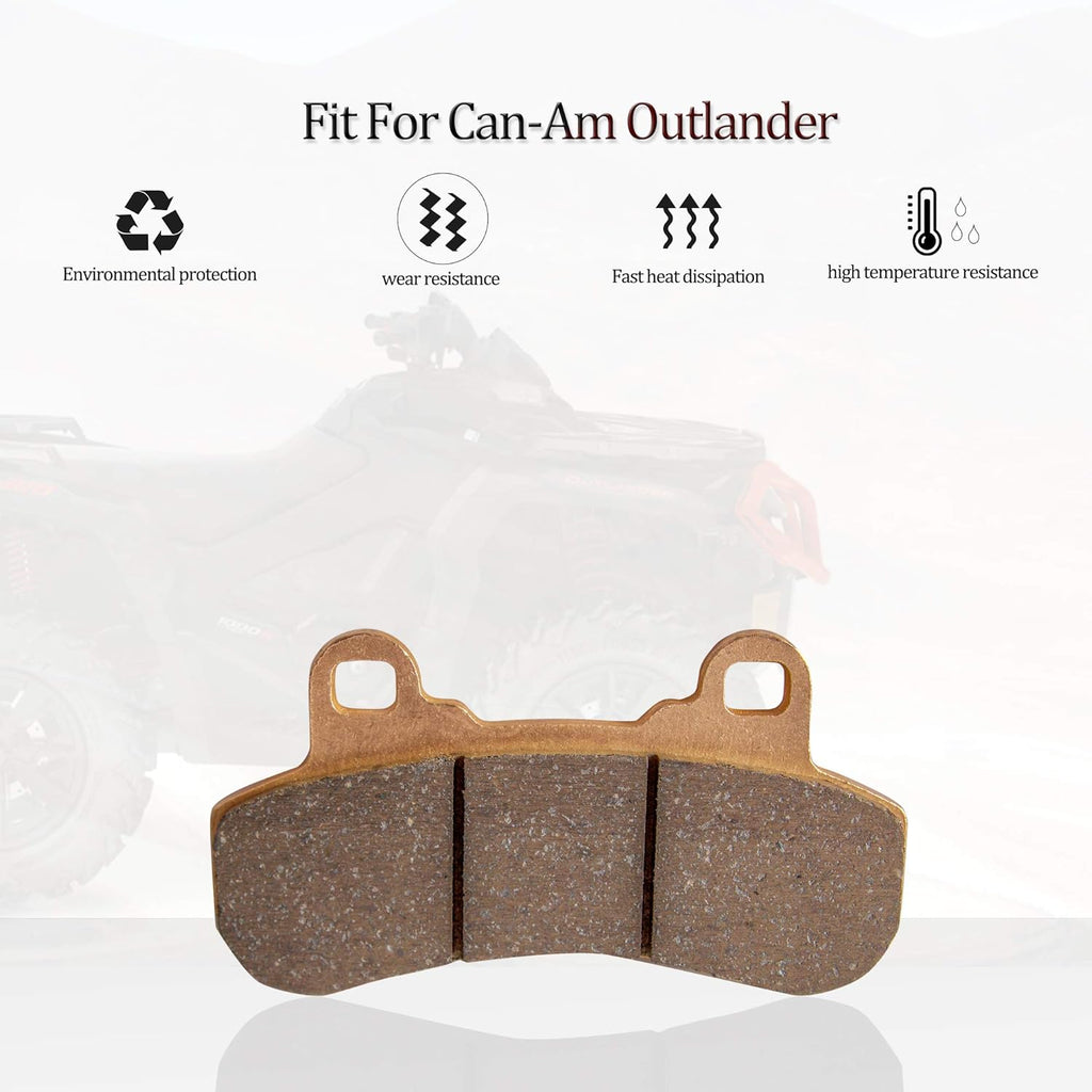 4 Sets Front and Rear Brake Pads Compatible with Can-Am Maverick X3 4x4 XRS, Sintered Metal Brake Pads Y1149