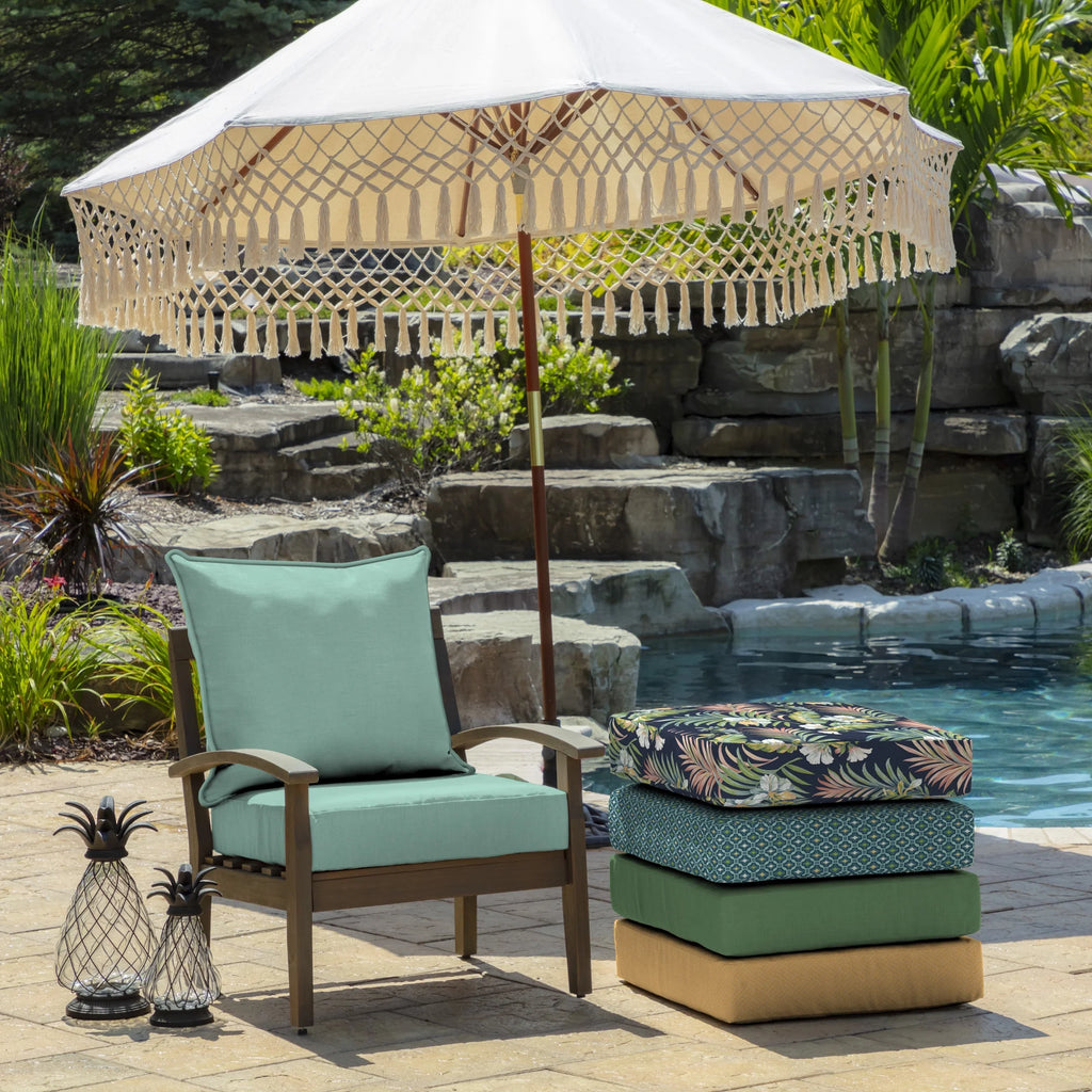 Rain-Proof Fade Resistant Sapphire Blue Deep Seat Cushion Set X887811