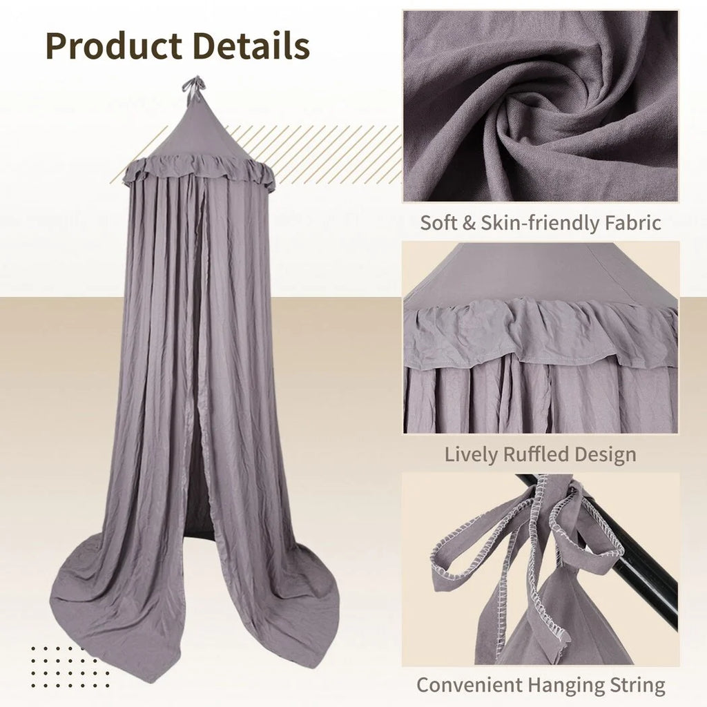 Grey Hanging Frills Ceiling Canopy Z136