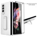 White Carbon Fiber Slim Case with Hidden Kickstand for Samsung Galaxy Z Fold 4 T594
