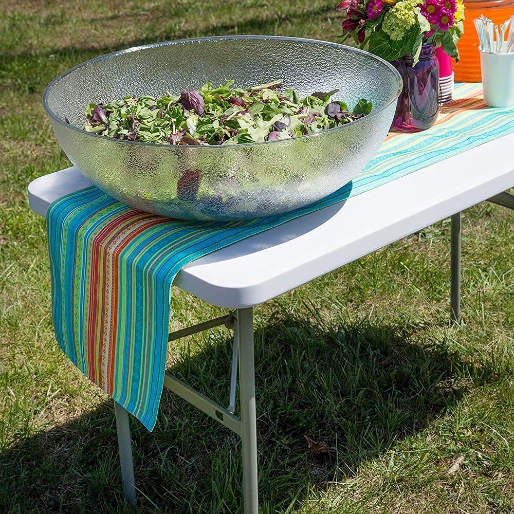 White 4ft Folding Plastic Dining Table with Handle V58075