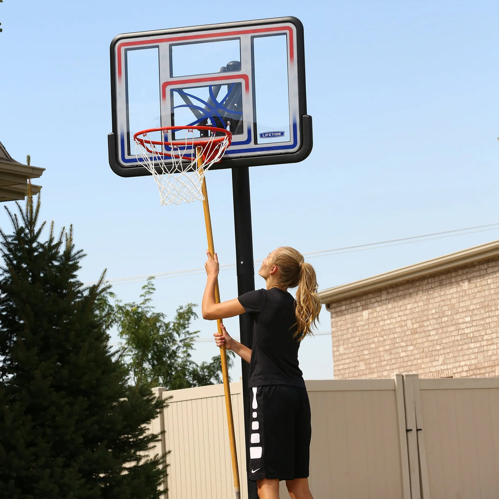 Adjustable Inground Basketball Hoop 44 inch Polycarbonate N6682