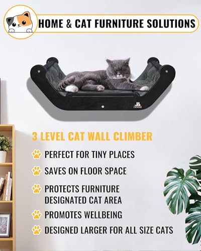 Wooden Cat Wall Shelves with 3 Steps U2439