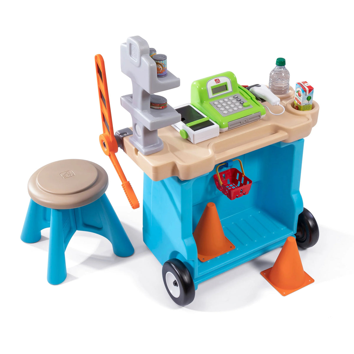 Blue Kids Plastic Playset with Umbrella O905