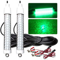 2Pcs Underwater Night Fishing Light, 12V 10.5W 120LED 1000 Lumen Green Submersible Fishing Light Z26877